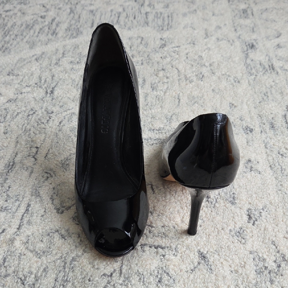 Vera Wang Patent Leather Black Heels